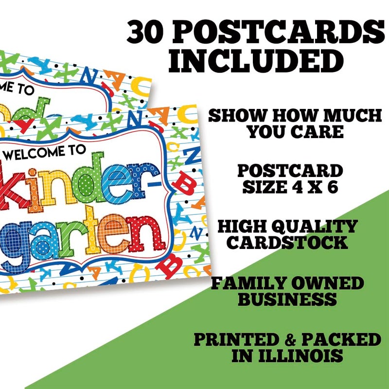 Amanda Creation Welcome To Kindergarten Alphabet Themed Blank Postcards For Teachers To Send To Students, 4"x6" Fill In Notecards by AmandaCreation (30) - Image 5